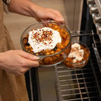 Set of 2 - 1-Quart Glass Dutch Oven Casserole Bakeware Baking Dishes with Lids