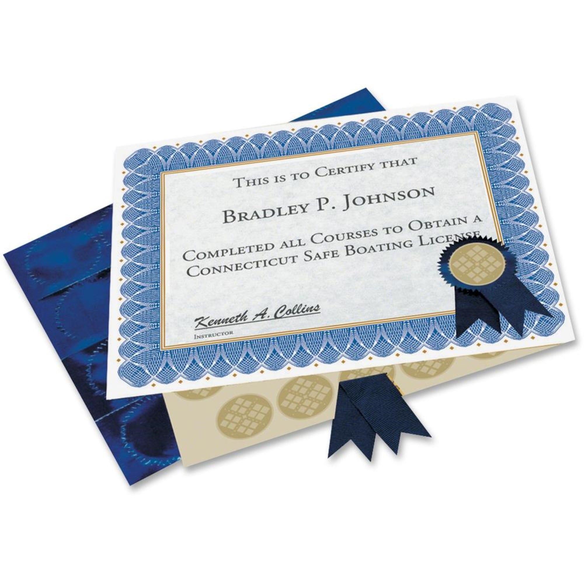 Geographics Custom Print Award Certificates Kit - 60 Lb Basis Weight - 11 X 8.5 - Inkjet, Laser Compatible - Blue - Paper - 25 /