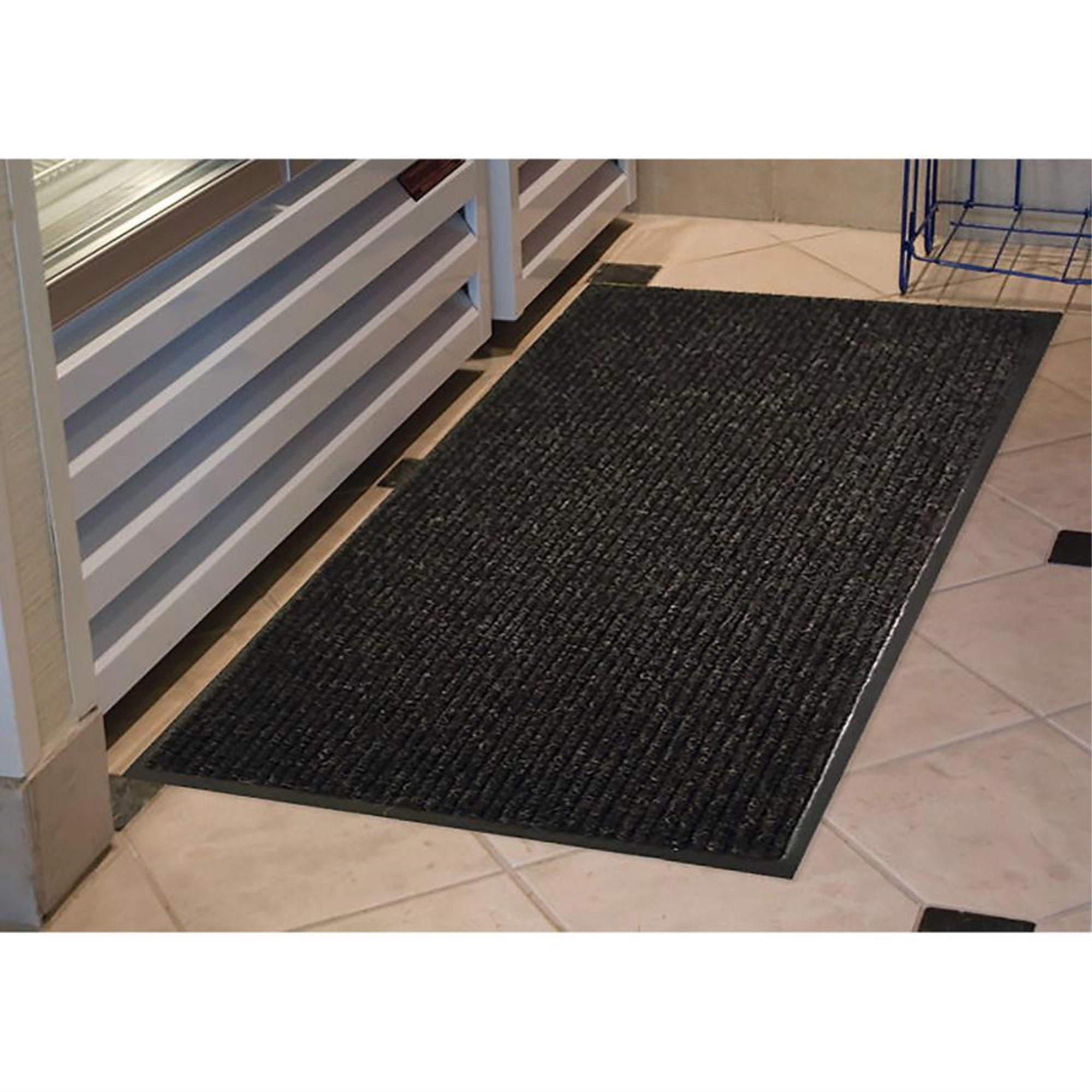 Genuine Joe Indoor Mat, Vinyl Backing, 4 By 6-Feet, Charcoal