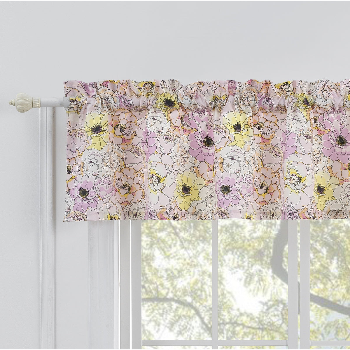 Greenland Home Fashions, Misty Bloom Window Valance, Pink