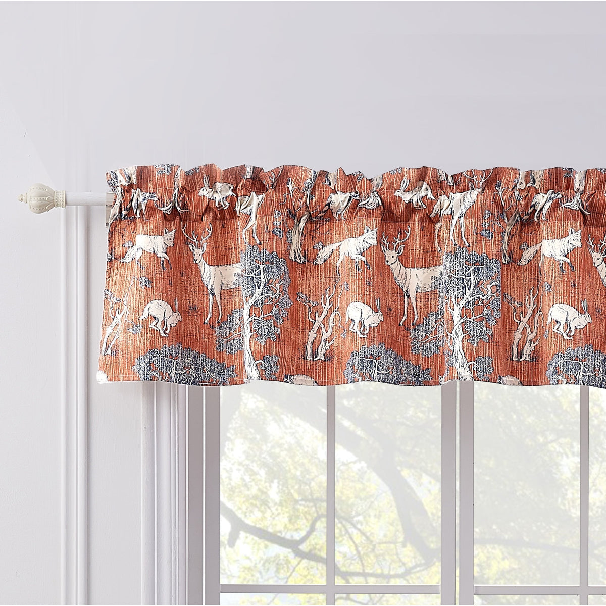 Barefoot Bungalow, Menagerie Window Valance, Saffron