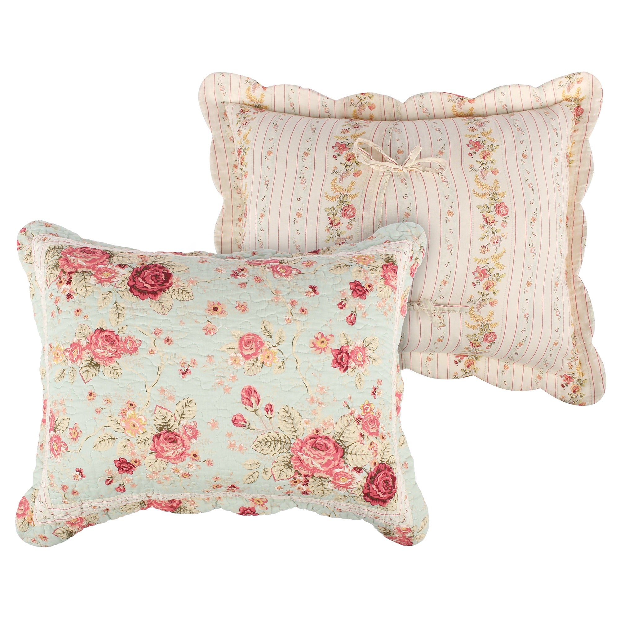 Antique Rose Blue Sham King
