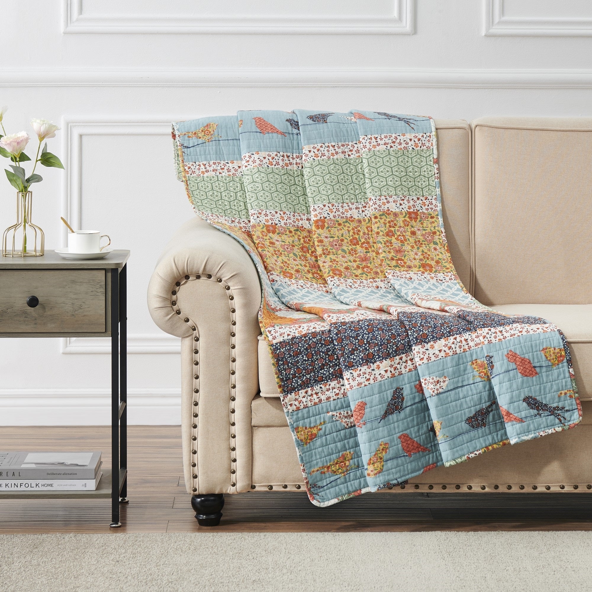 Carlie Calico Stripe Accessory Throw