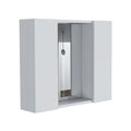 TUHOME Artemisa Medicine Cabinet, Two-Door Cabinet, Mirror, One External Shelf-White, For Bathroom