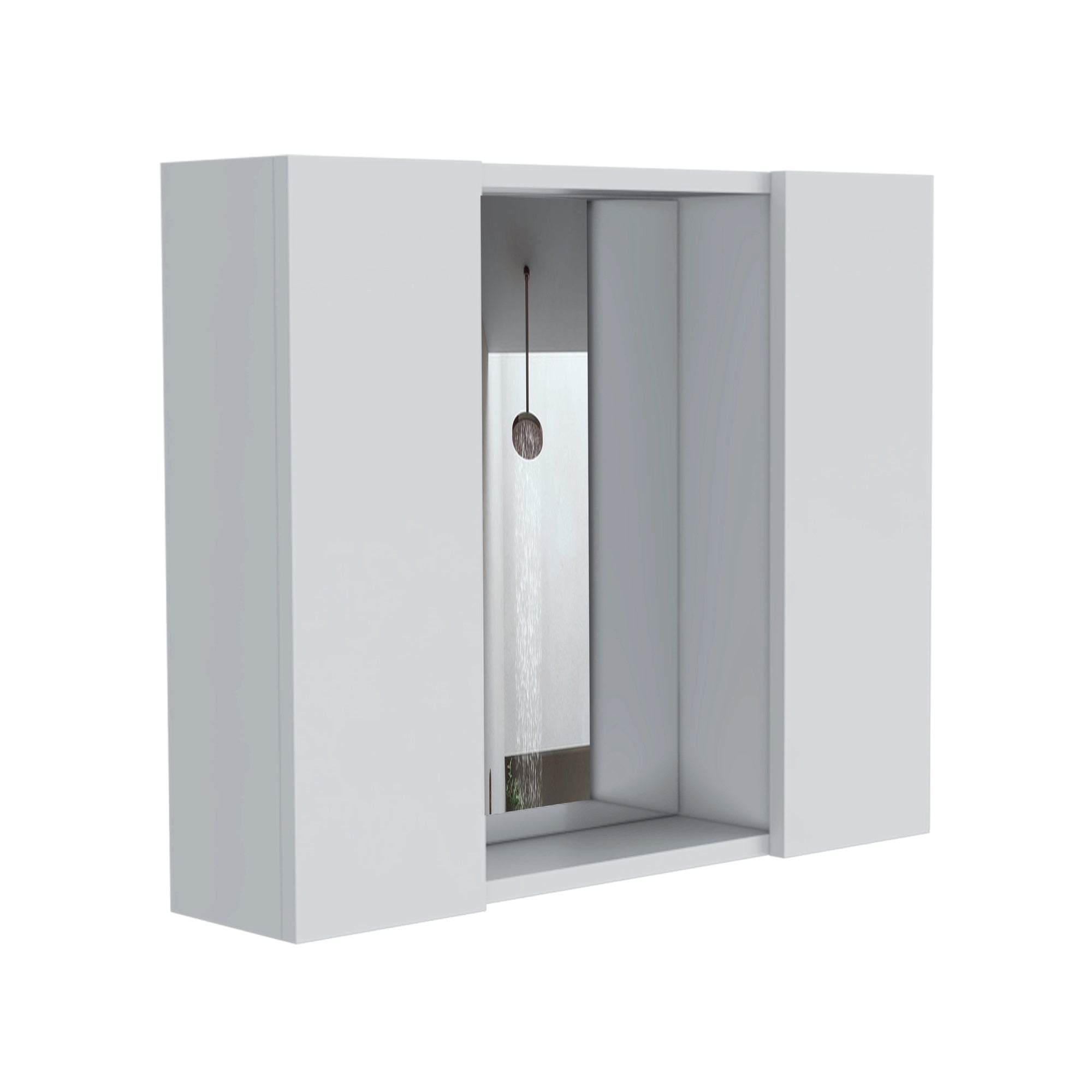 TUHOME Artemisa Medicine Cabinet, Two-Door Cabinet, Mirror, One External Shelf-White, For Bathroom