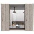 TUHOME Artemisa Medicine Cabinet, Two-Door Cabinet, Mirror, One External Shelf-Light Grey, For Bathroom