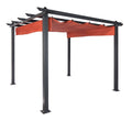 Coolaroo 454609 9 Ft. 8 In. X 9 Ft. 8 In. Aurora Aluminum Pergola With Canopy Shades  Terracotta
