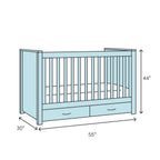 SF Home Solid Wood Convertible Crib in Grey - Toddler Bed Sold Separately