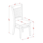 East West Furniture GRC-OAK-W Groton Kitchen Dining Chairs - Slat Back Wooden Seat Chairs, Set of 2, Oak