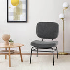 Modern Grey Upholstered Ergonomic Padded Accent Chair