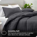 Full/Double Size All Season Super Soft Down Alternative Comforter Set Grey