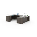 Boss Office Products 71 Inch Executive Ushape Desk With Box/Box/File Storage Pedestal, Driftwood