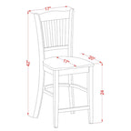 East West Furniture Groton Counter Height Stools-Slat Back Wood Seat Chairs, Set of 2, Oak