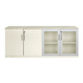 Low Wall Cabinet with Doors (Wood/Glass Door Combination), Textured Sea Salt