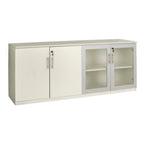Low Wall Cabinet with Doors (Wood/Glass Door Combination), Textured Sea Salt
