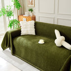 Solid Color Chenille Sofa Throw Blanket, Soft & Plush Decorative Couch Throw Cover