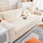 3D Leaves Jacquard Couch Slipcovers Non-Slip Cozy Stretchy Couch Covers for Sectional