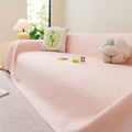 Cooling Embossed Botanical Couch Cover, Soft Ice Silk Furniture Protector for Sofa