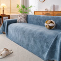 Cozy Textured Couch Protector with Fringe, Universal Soft Slipcover for Couch Sofa Bed