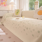 Cooling Ice Silk Sofa Cover Blanket, Floral Soft Silky Breathable Couch Throw Cover