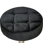 Black Button Tufted Adjustable Rolling Massage Swivel Salon Stool