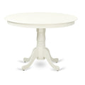 East West Furniture HBAD3-LWH-C 3 Piece Kitchen Set - Linen White Dining Room Table and 2 Linen White Faux Leather Dining Chairs