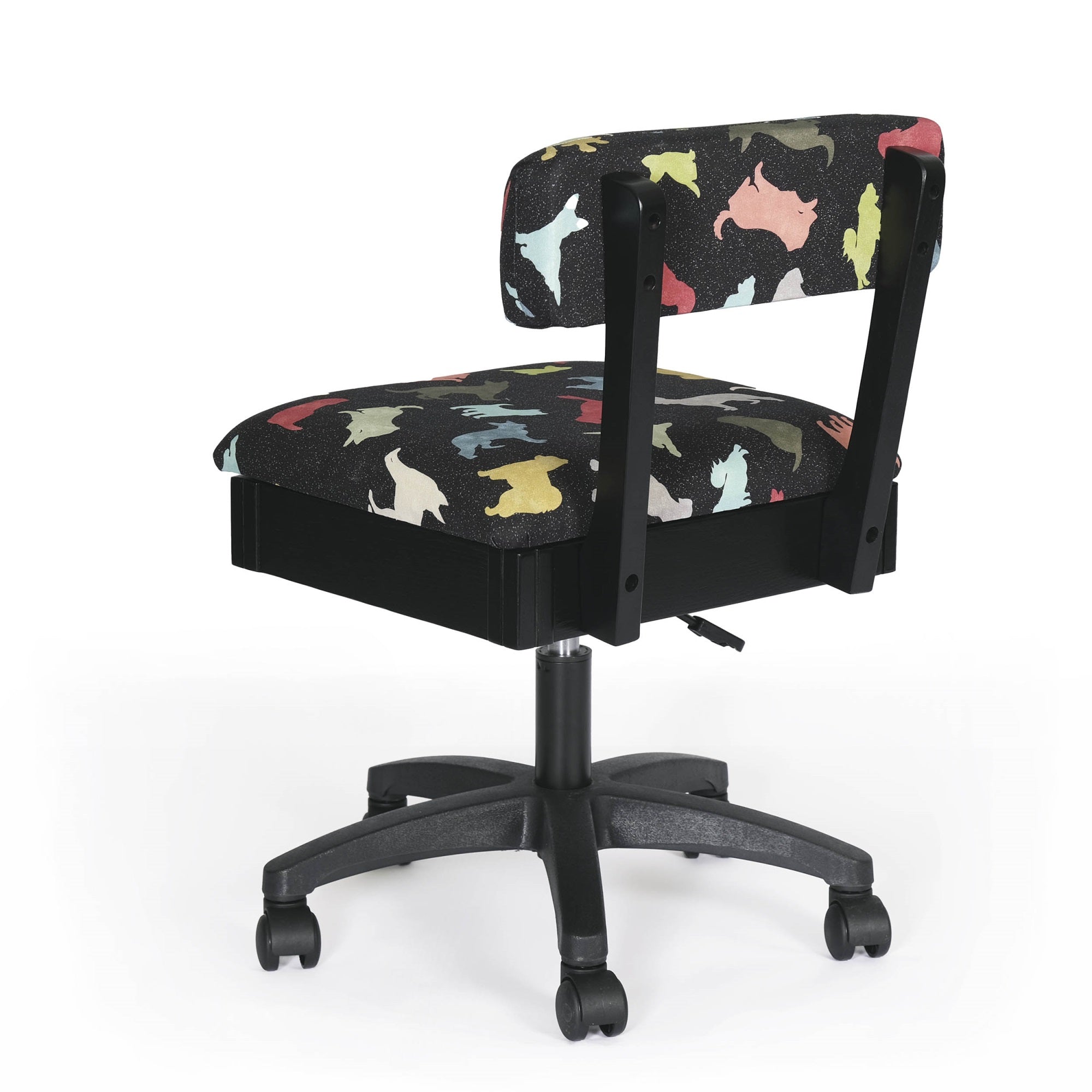 Arrow Sewing Hdog Adjustable Height Hydraulic Sewing And Craft Chair With Under Seat Storage And Printed Fabric, Good Dog Print
