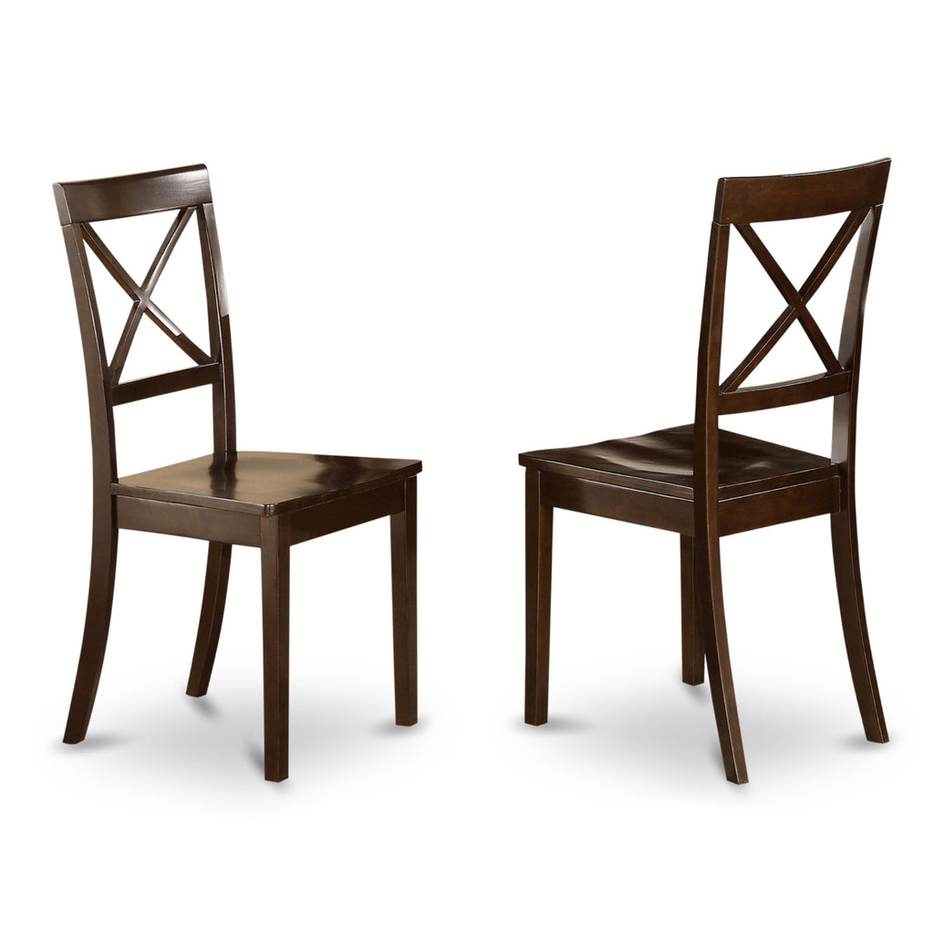 East West Furniture HEBO7-CAP-W Henley 7 Piece Set Consist of a Rectangle Dining Room Table with Pedestal and 6 Wood Seat Chairs, 42x72 Inch