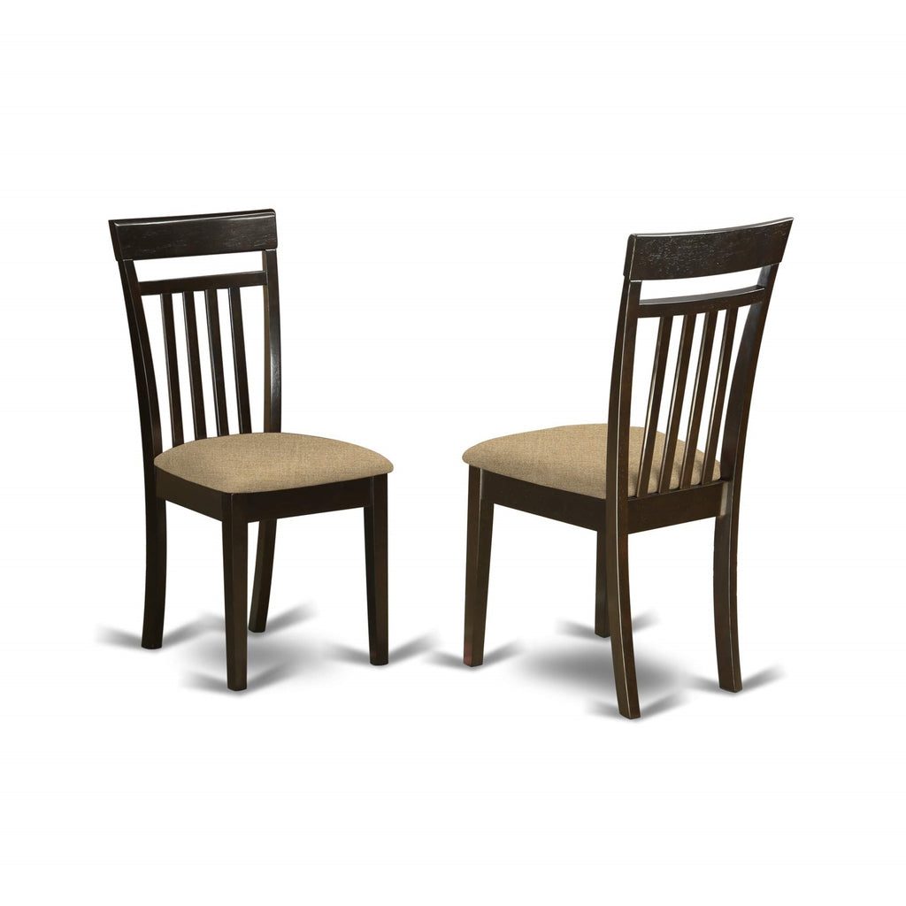 East West Furniture Henley 5 Piece Set Includes a Rectangle Dining Room Table with Pedestal and 4 Linen Fabric Upholstered Kitchen Chairs, 42x72 Inch, HECA5-CAP-C