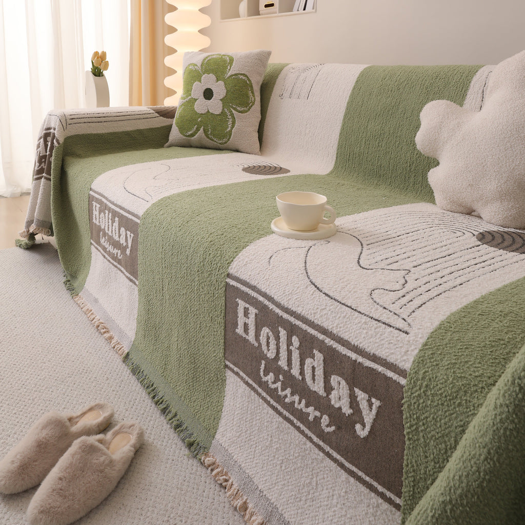Luxury Cozy Cotton Sofa Blanket Cover Furniture Slipcovers for Most Shape Sofas
