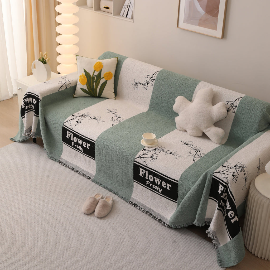Luxury Cozy Cotton Sofa Blanket Cover Furniture Slipcovers for Most Shape Sofas