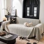 Herringbone Chenille Couch Cover Blanket Soft Durable Throw Sofa Protector with Tassel