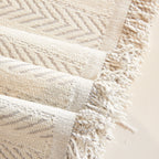 Herringbone Chenille Couch Cover Blanket Soft Durable Throw Sofa Protector with Tassel