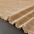 Wavy Wave Pattern Woven Couch Cover with Fringe Tassel, Soft Furniture Cover Protector
