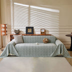 Textured Plaid Couch Throw Cover, Modern Decorative Sectional Furniture Covers