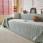 Textured Plaid Couch Throw Cover, Modern Decorative Sectional Furniture Covers
