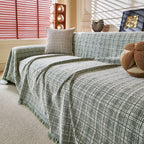 Textured Plaid Couch Throw Cover, Modern Decorative Sectional Furniture Covers