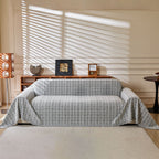 Textured Plaid Couch Throw Cover, Modern Decorative Sectional Furniture Covers