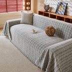 Textured Plaid Couch Throw Cover, Modern Decorative Sectional Furniture Covers
