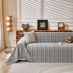 Textured Plaid Couch Throw Cover, Modern Decorative Sectional Furniture Covers