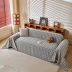 Textured Plaid Couch Throw Cover, Modern Decorative Sectional Furniture Covers
