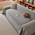 Textured Plaid Couch Throw Cover, Modern Decorative Sectional Furniture Covers