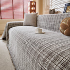 Textured Plaid Couch Throw Cover, Modern Decorative Sectional Furniture Covers