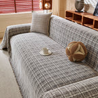 Textured Plaid Couch Throw Cover, Modern Decorative Sectional Furniture Covers