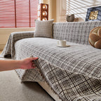 Textured Plaid Couch Throw Cover, Modern Decorative Sectional Furniture Covers