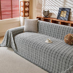 Textured Plaid Couch Throw Cover, Modern Decorative Sectional Furniture Covers