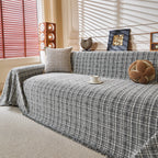 Textured Plaid Couch Throw Cover, Modern Decorative Sectional Furniture Covers