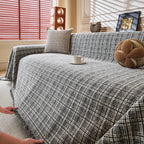 Textured Plaid Couch Throw Cover, Modern Decorative Sectional Furniture Covers