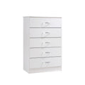 Hodedah 5-Drawer Chest in White