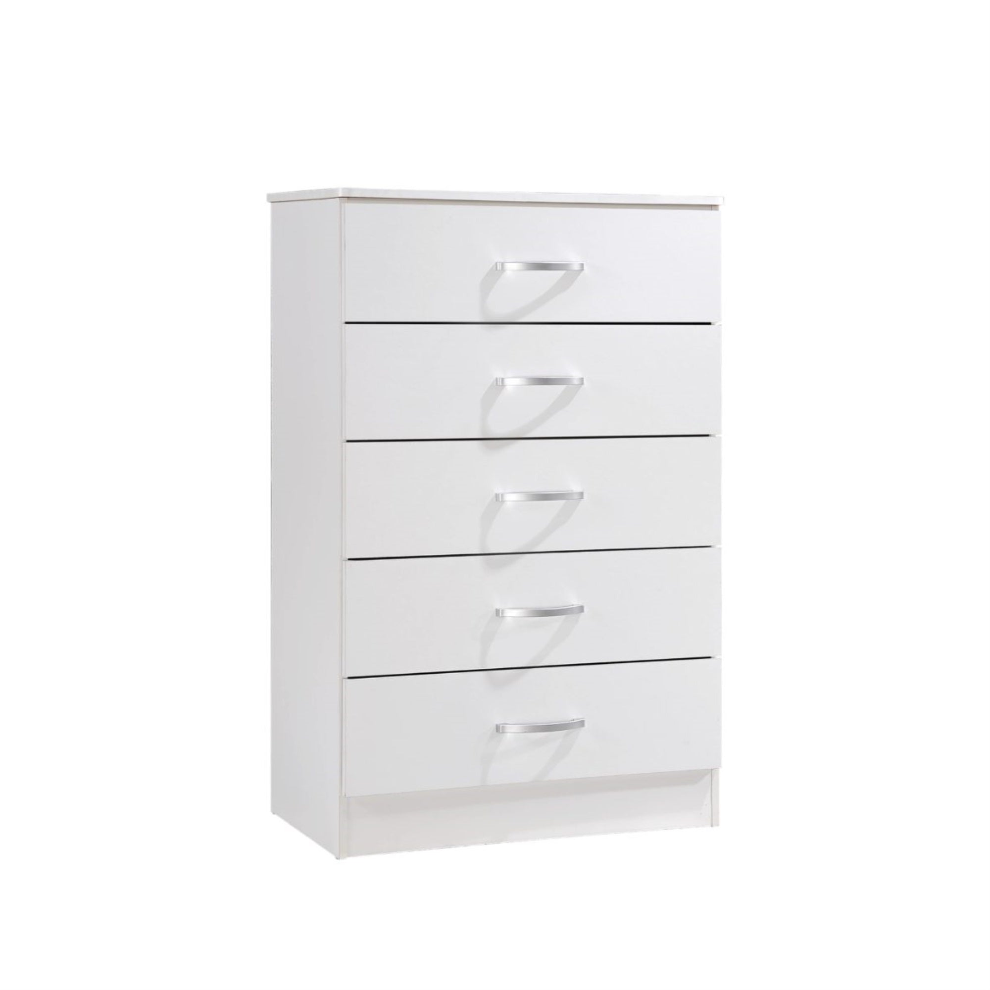 Hodedah 5-Drawer Chest in White